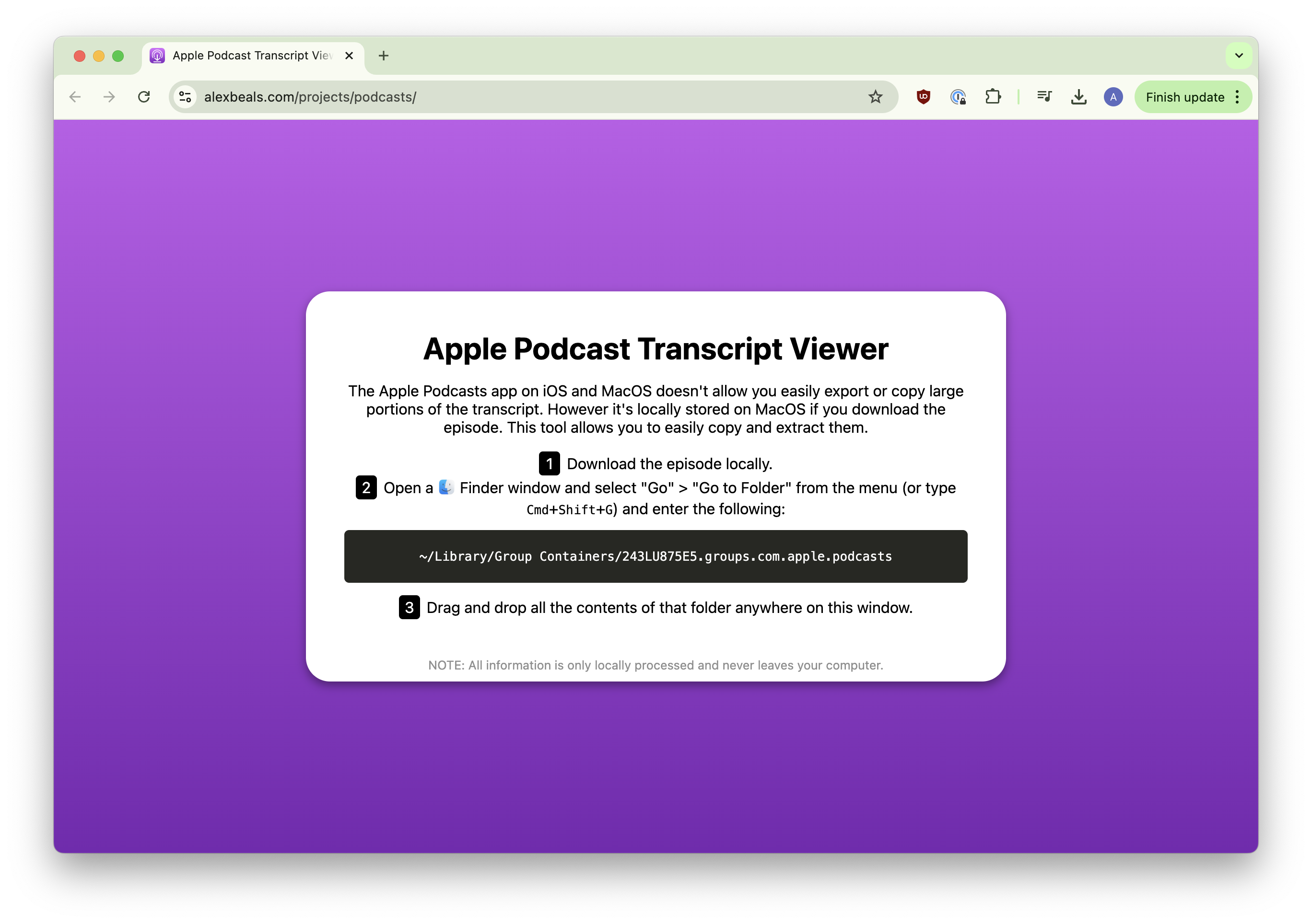 apple-podcast-transcripts 主界面