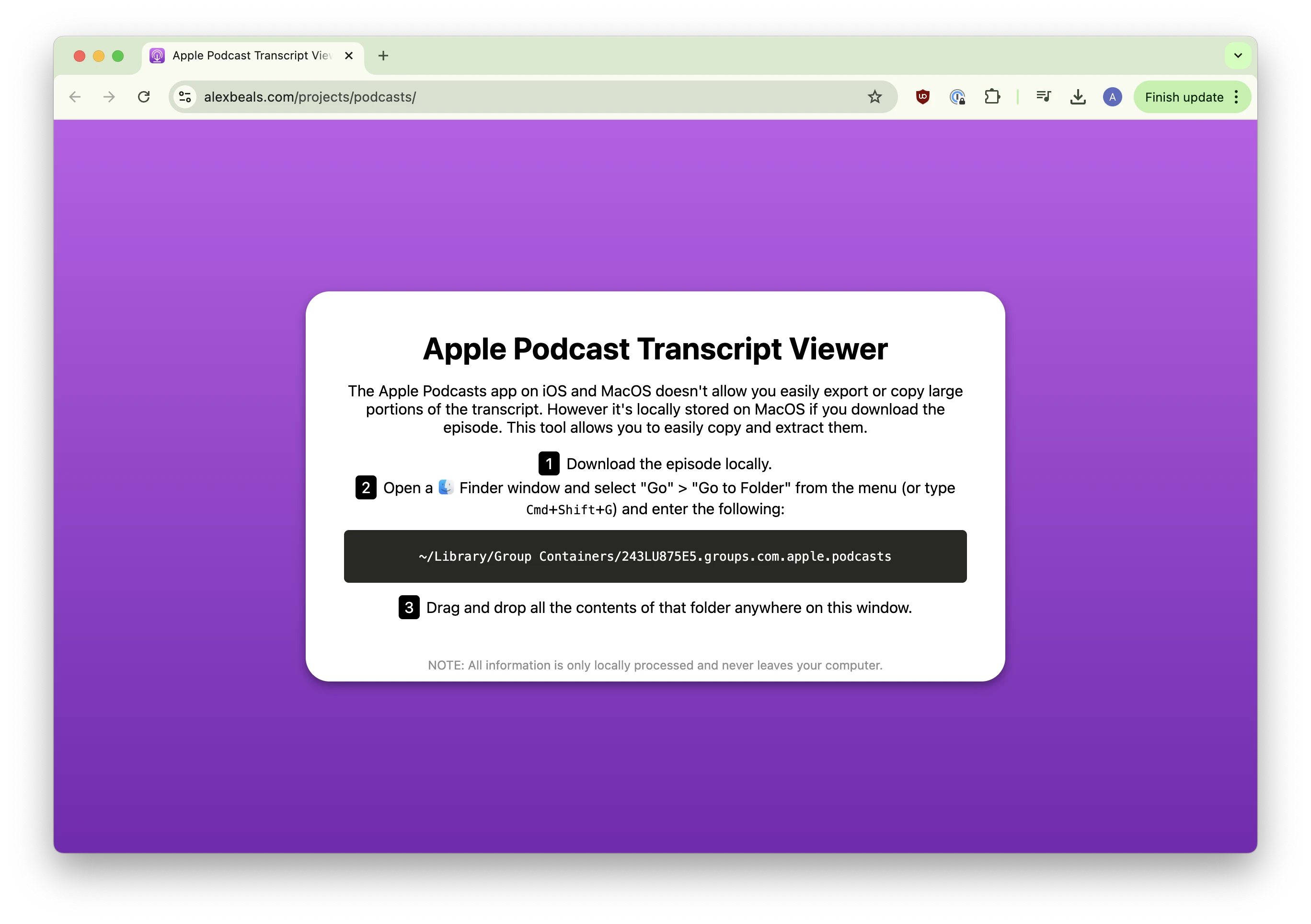 apple-podcast-transcripts 主界面