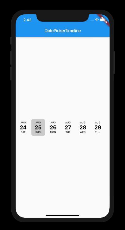 DatePickerTimelineFlutter 主界面