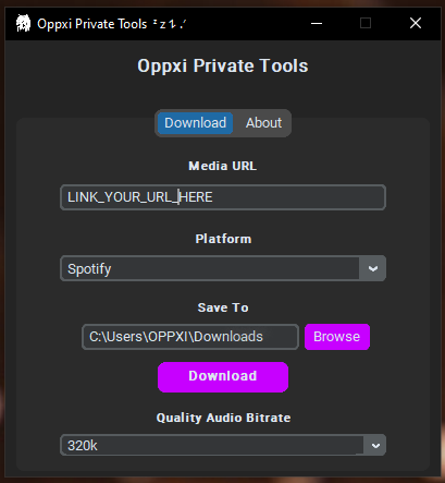 Oppxi-Private-Downloader 主界面