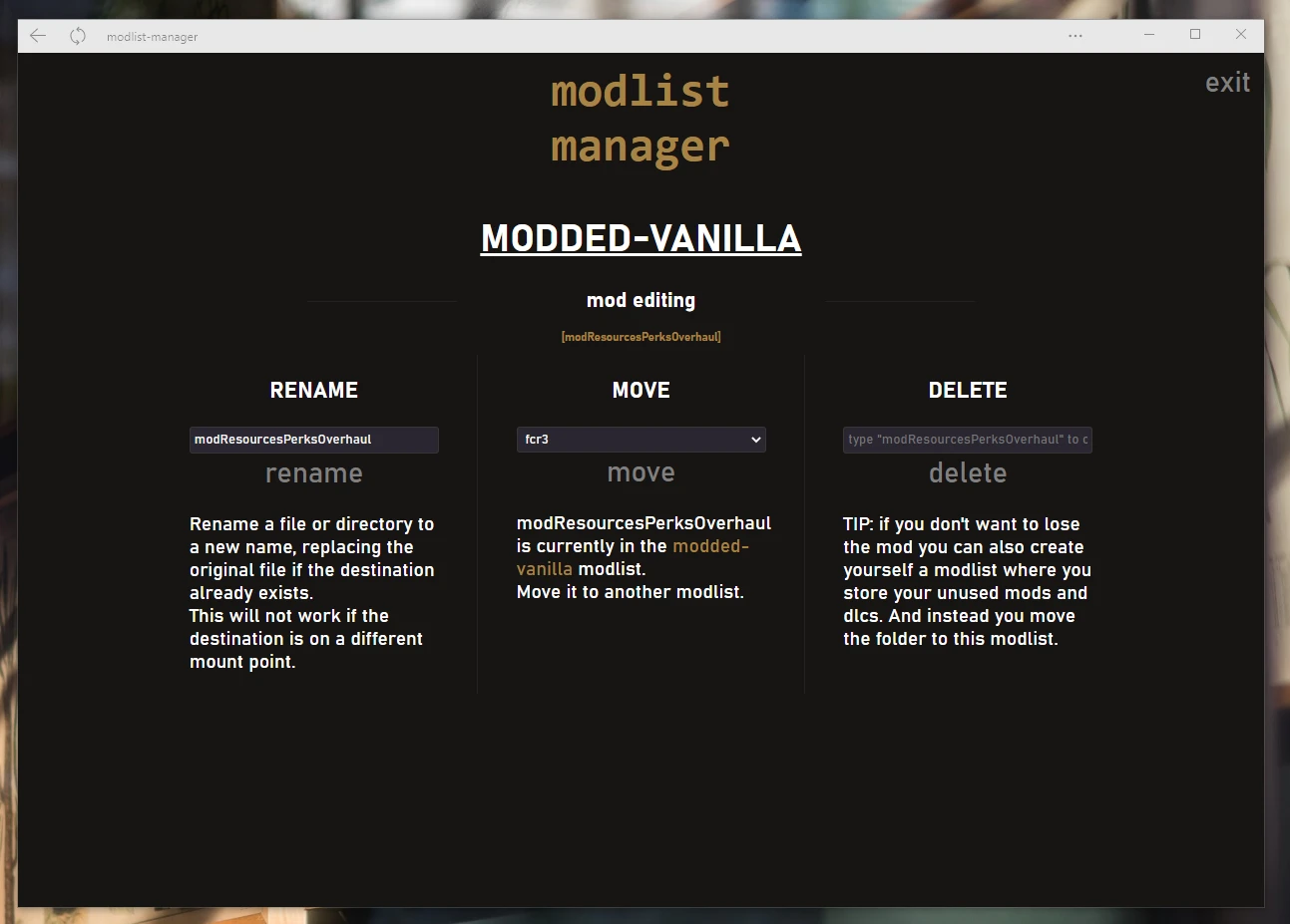 tw3-modlist-manager 界面截图