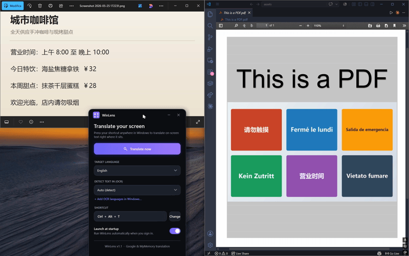 WinLens 界面截图