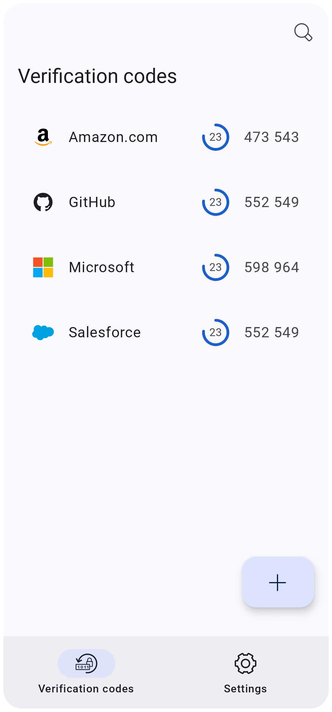 authenticator-android 界面截图