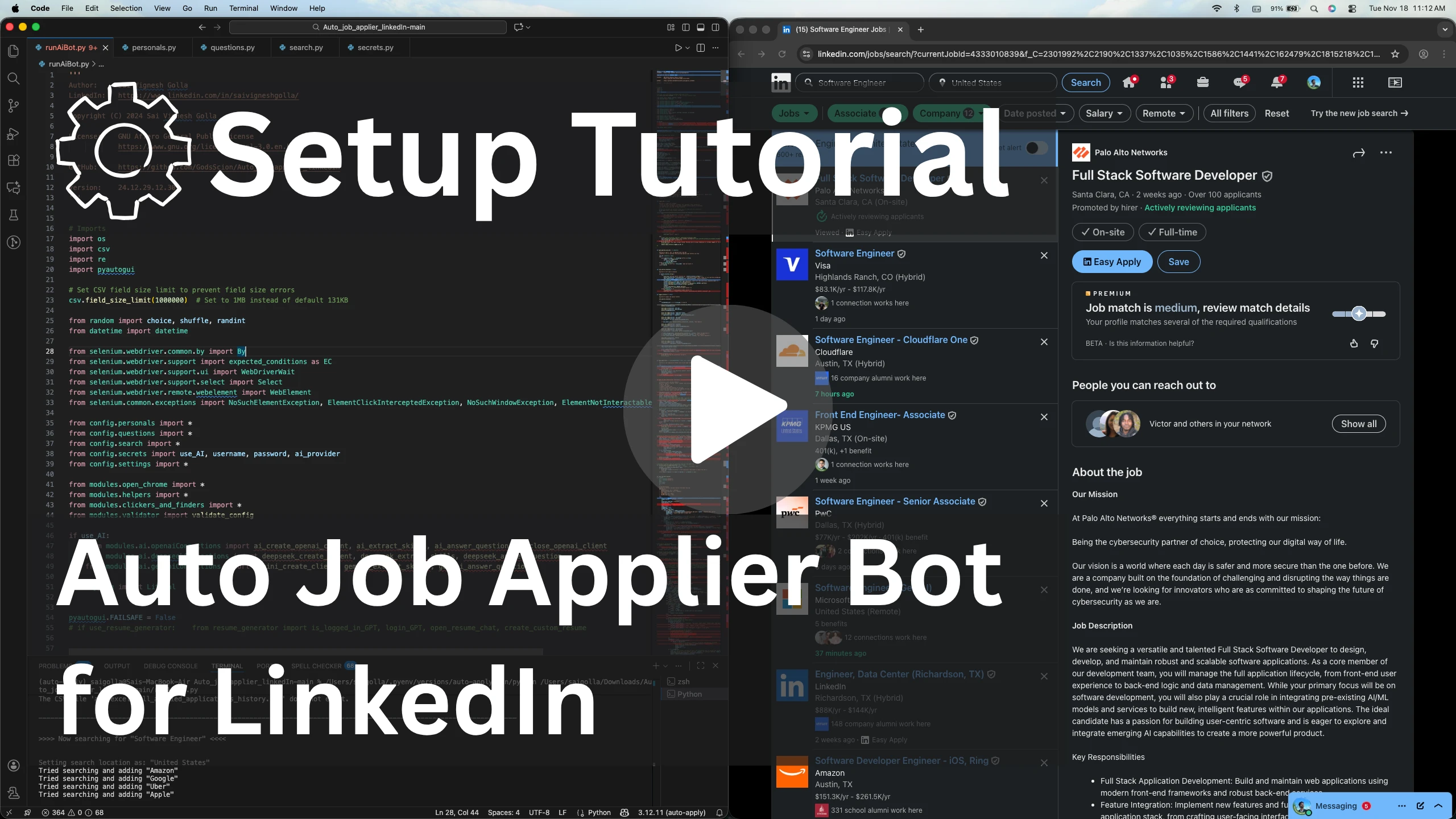 Auto_job_applier_linkedIn 界面截图