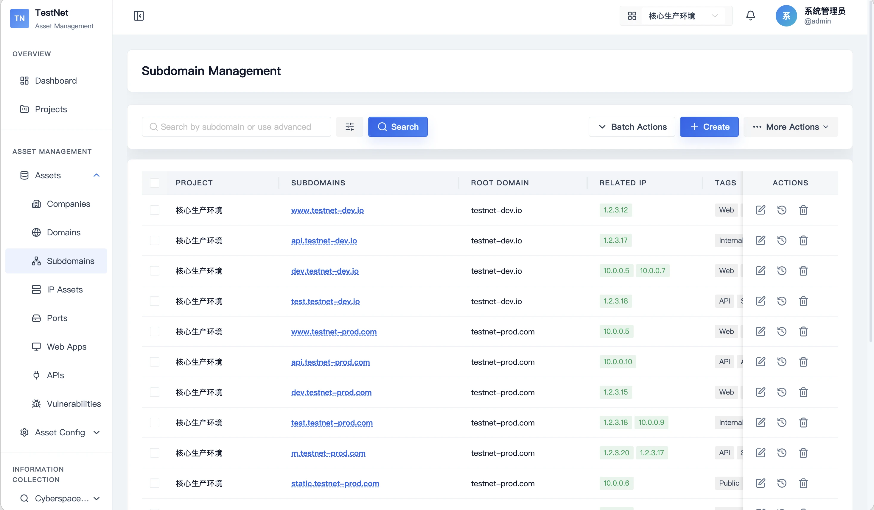 testnet 界面截图