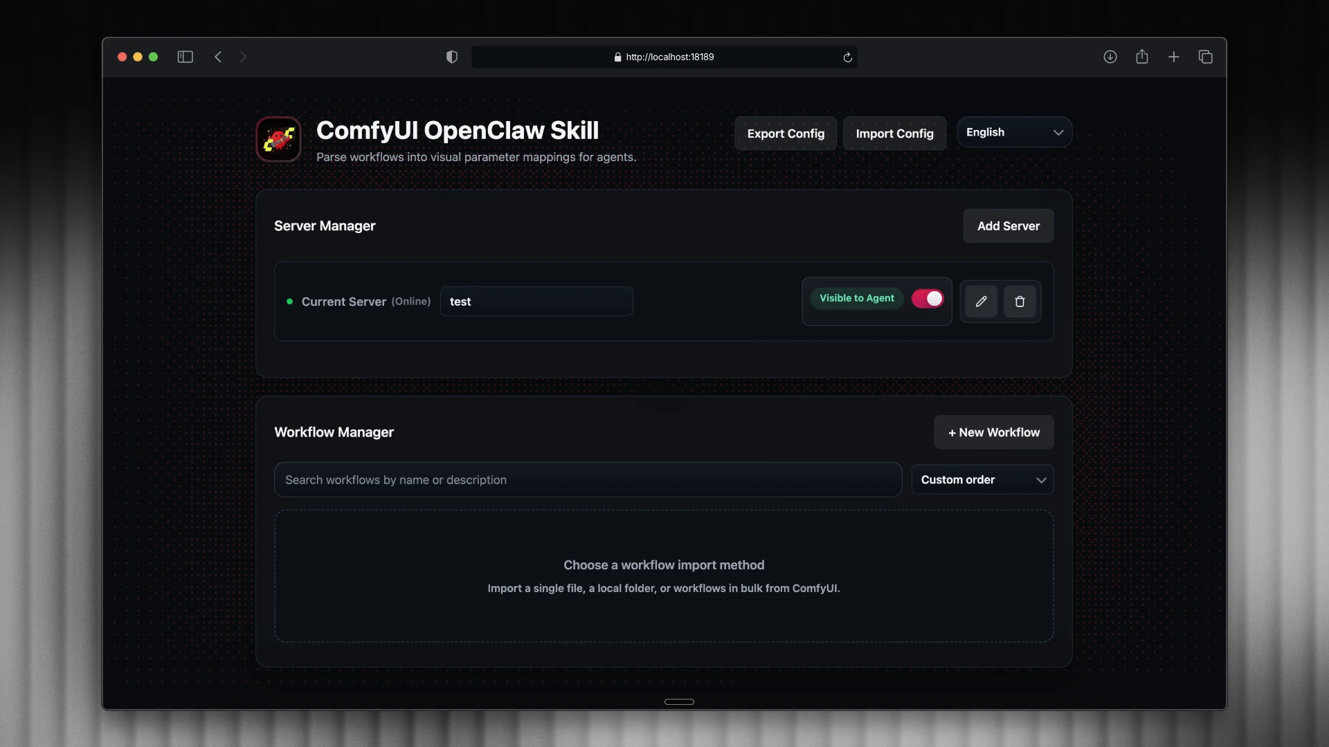 ComfyUI_Skills_OpenClaw 主界面