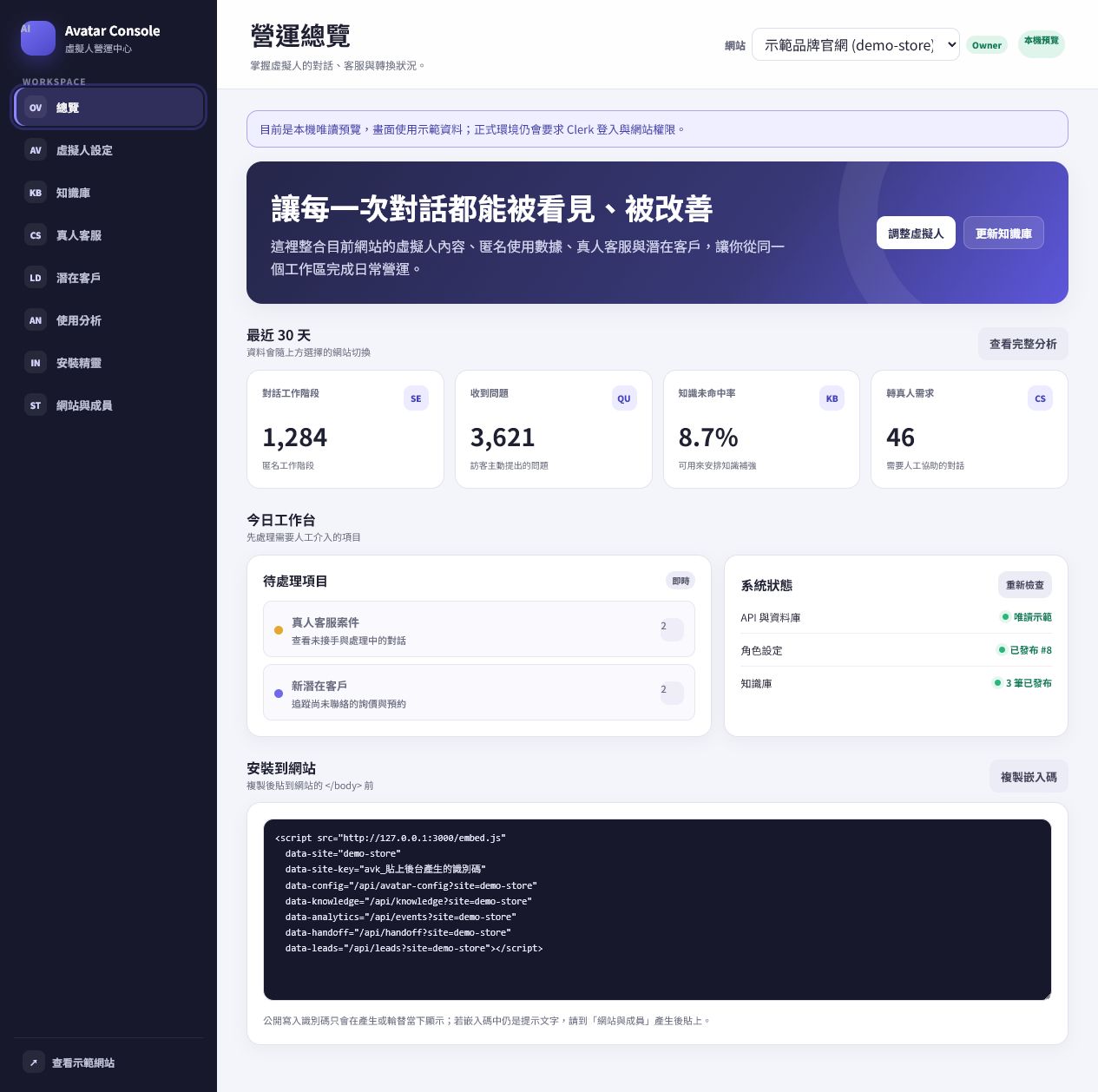 ai-avatar-bot 界面截图