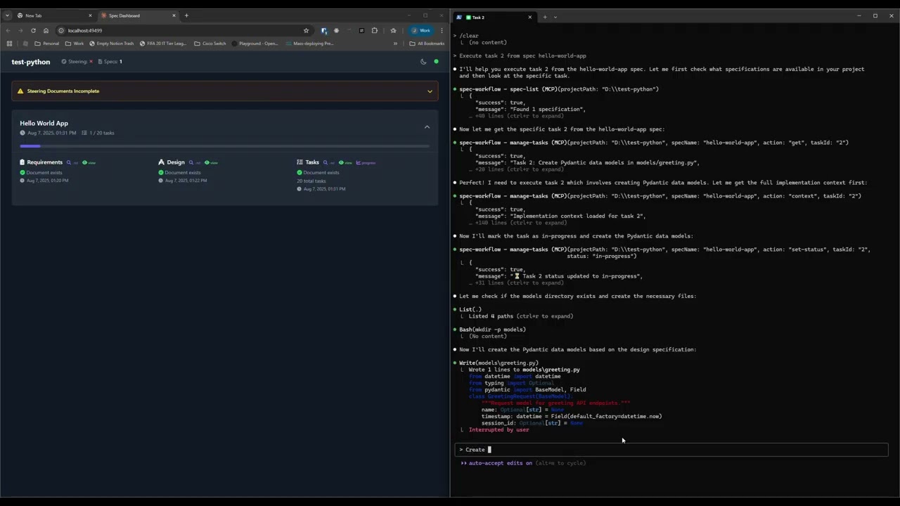 spec-workflow-mcp 界面截图