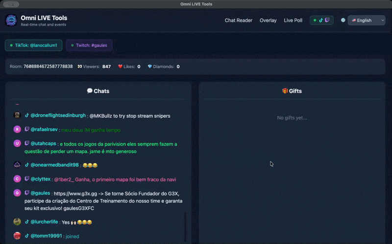 omni-live-tools 界面截图