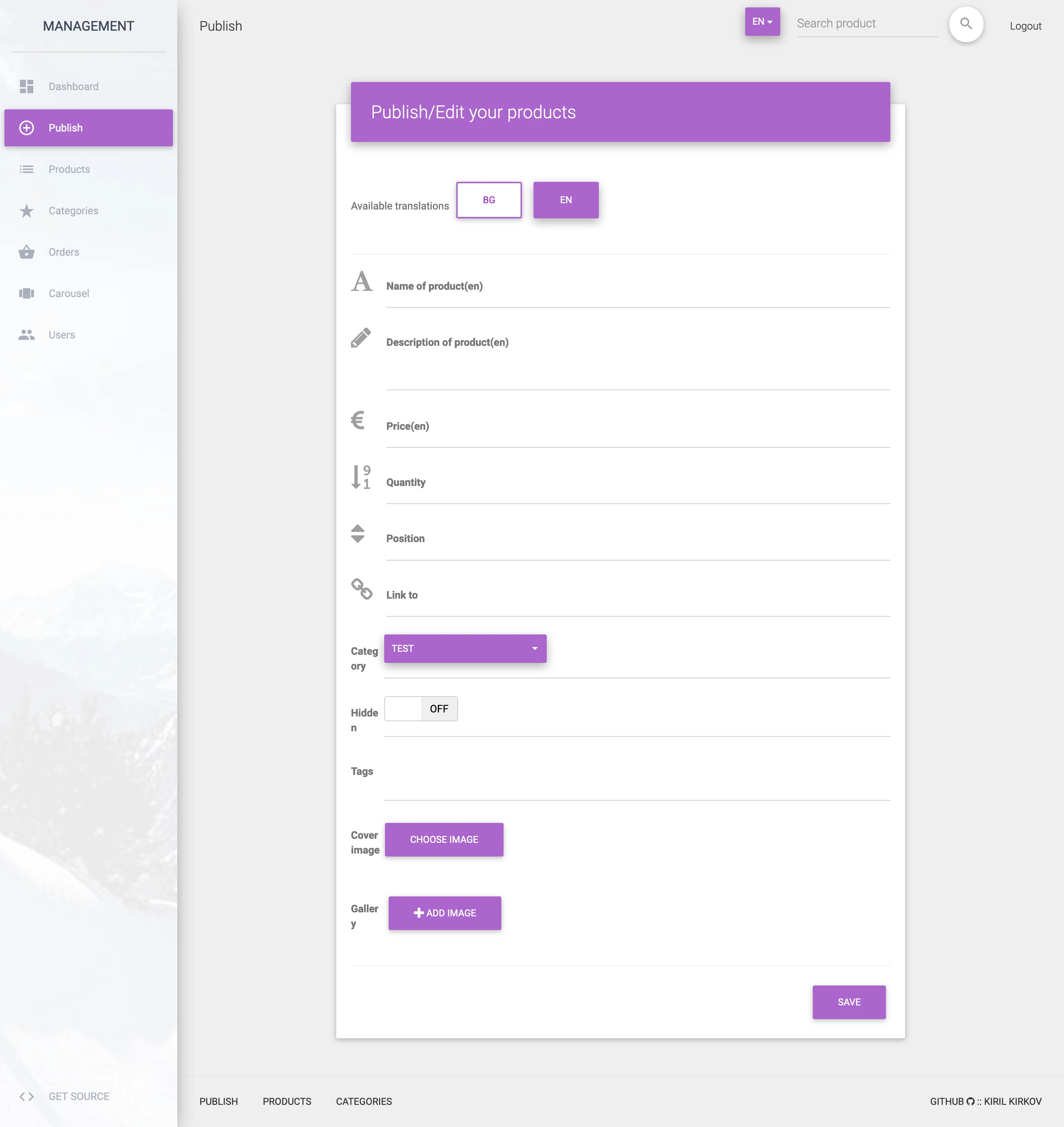 Ecommerce-Laravel-Bootstrap 界面截图