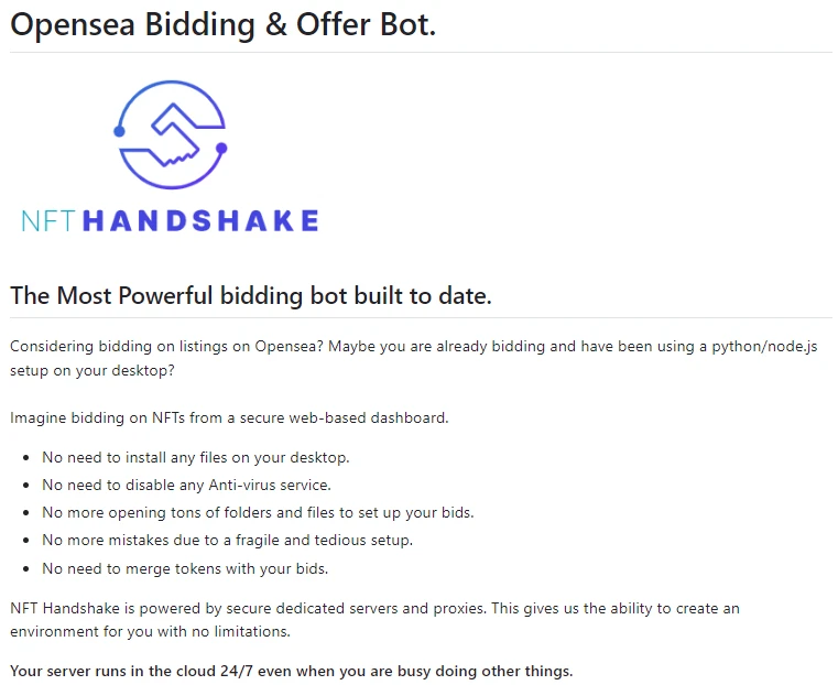 Opensea-BlDDlNG-bot 主界面