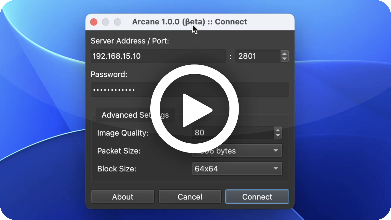 Arcane 界面截图