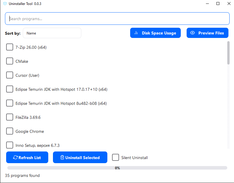 uninstaller-tool 主界面