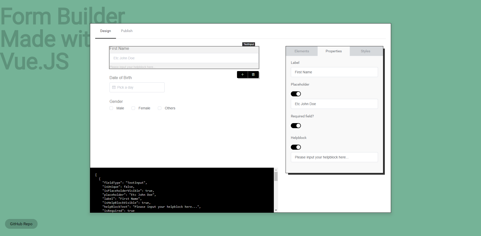 vue-formbuilder 主界面