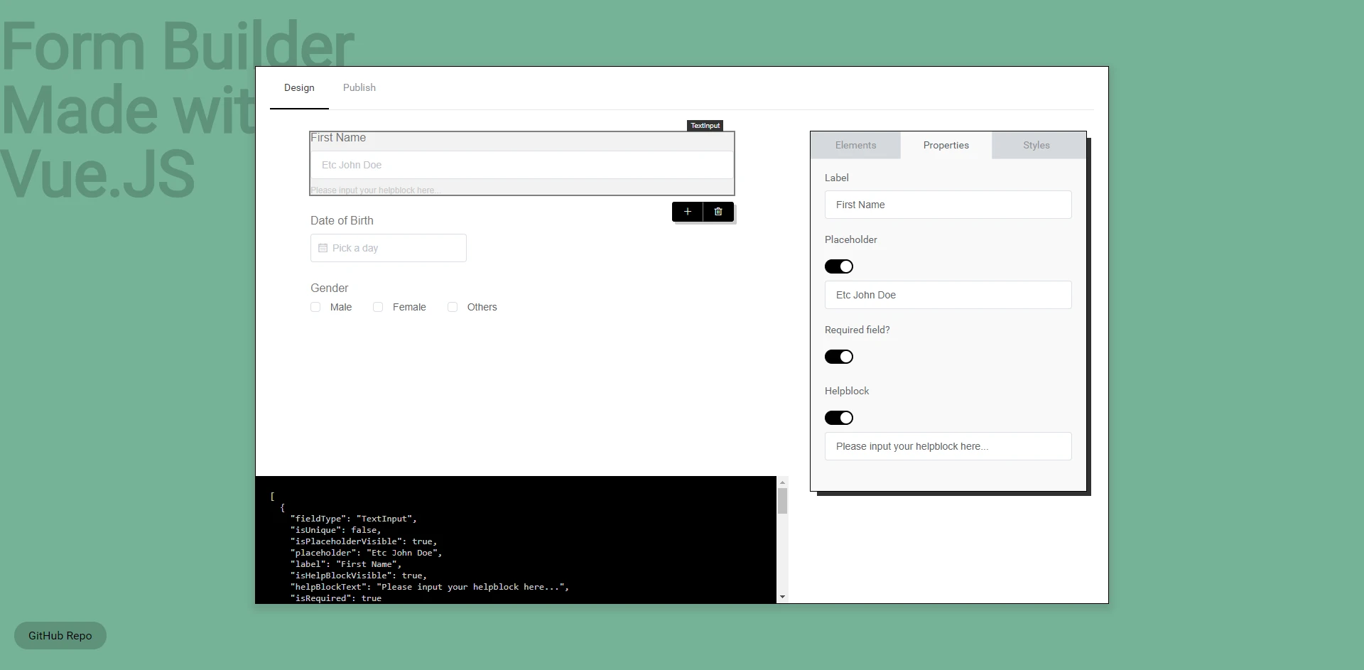 vue-formbuilder 主界面