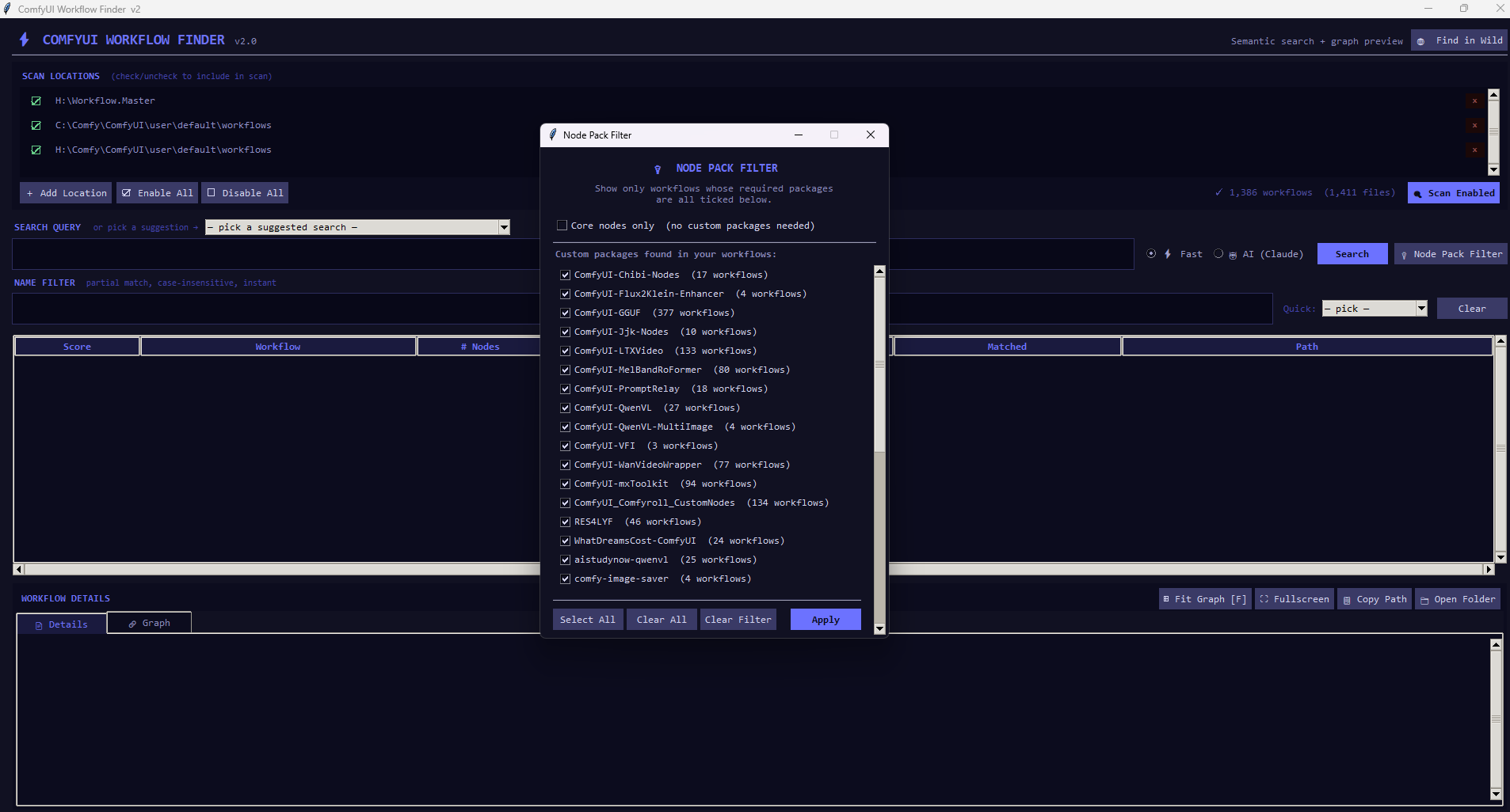 comfyui-workflow-finder 界面截图