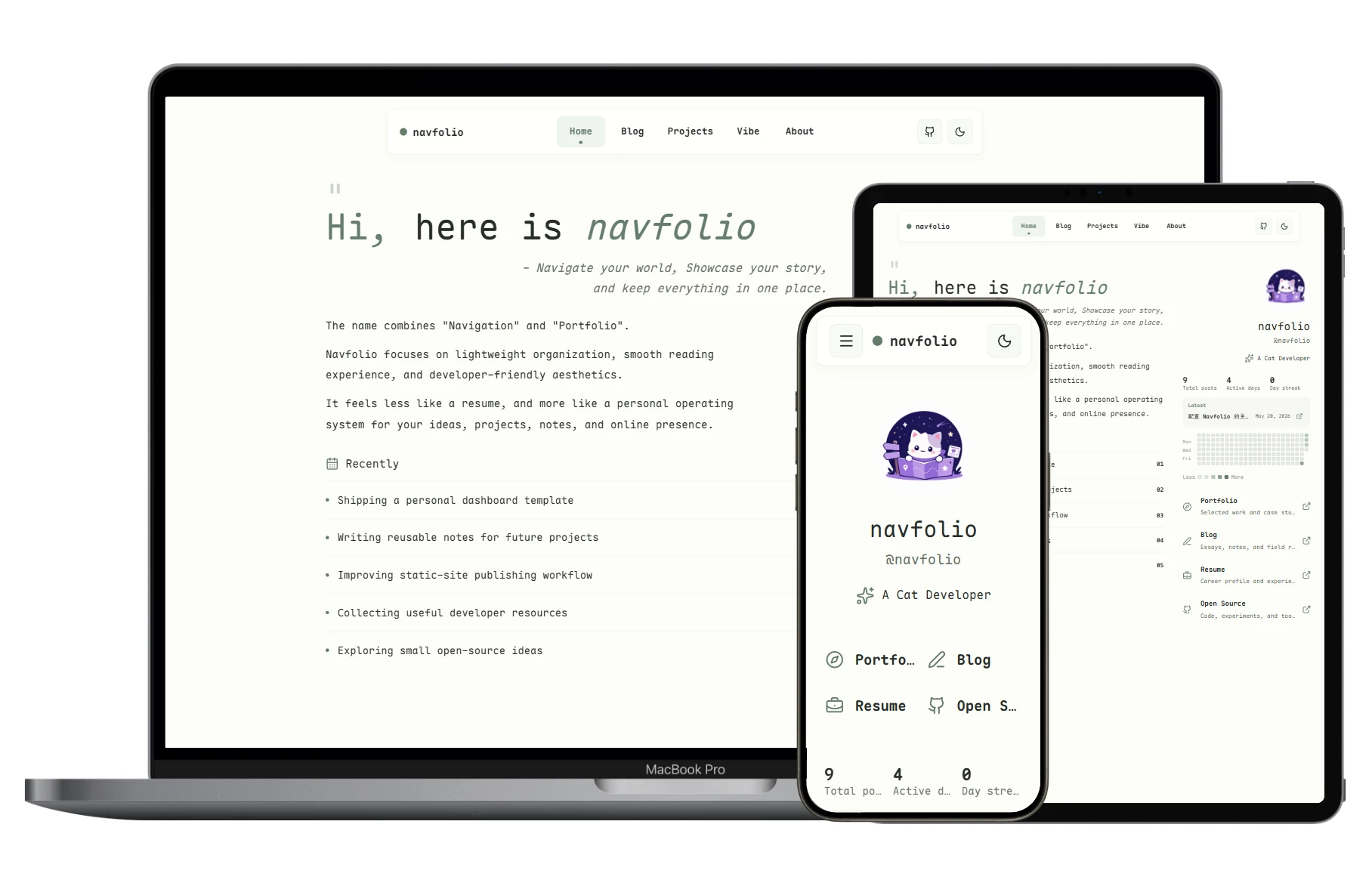 astro-navfolio 界面截图