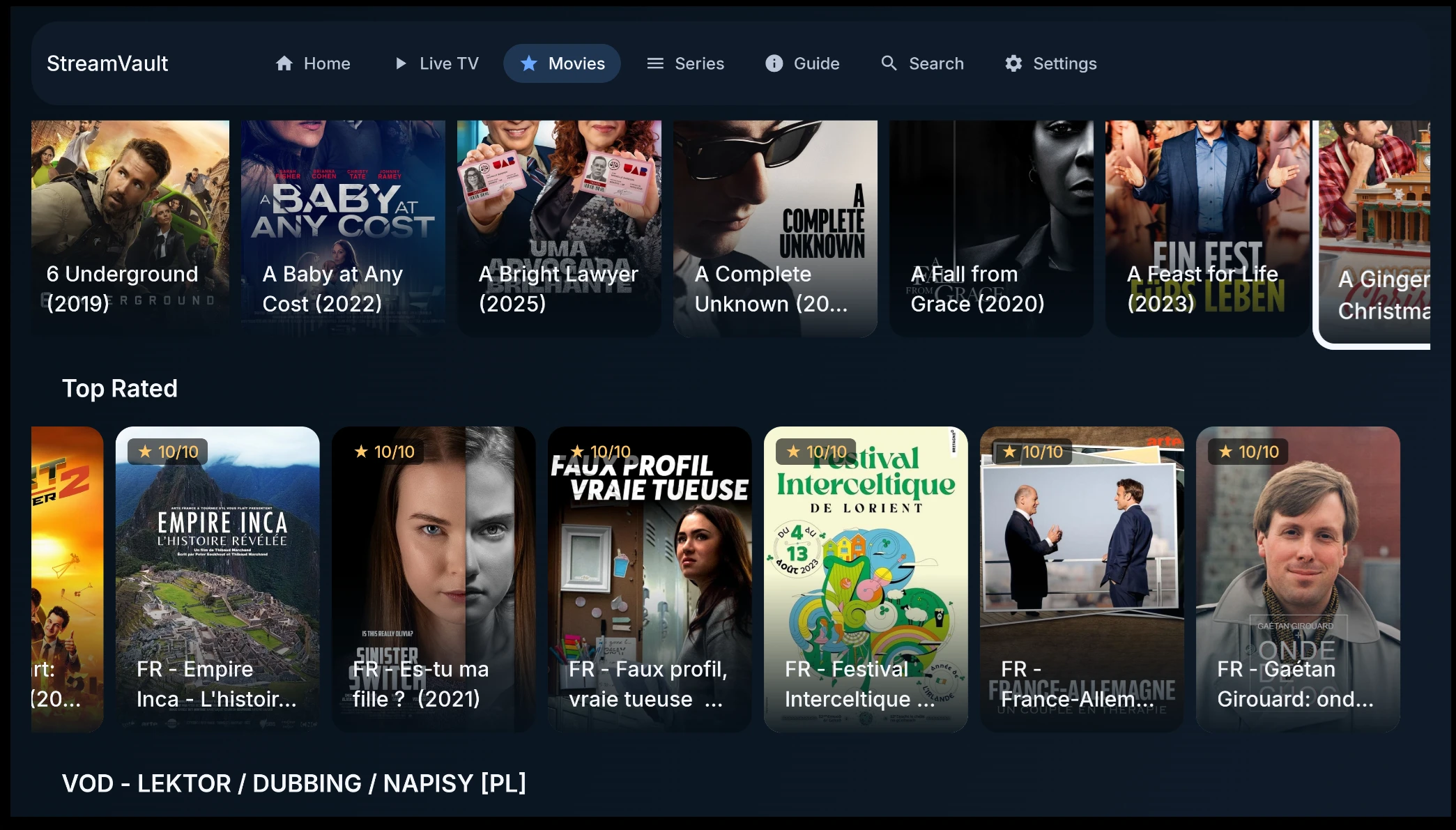 StreamVault-IPTV 界面截图