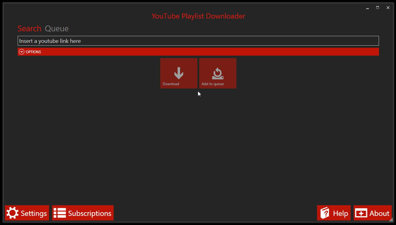 YoutubePlaylistDownloader 主界面