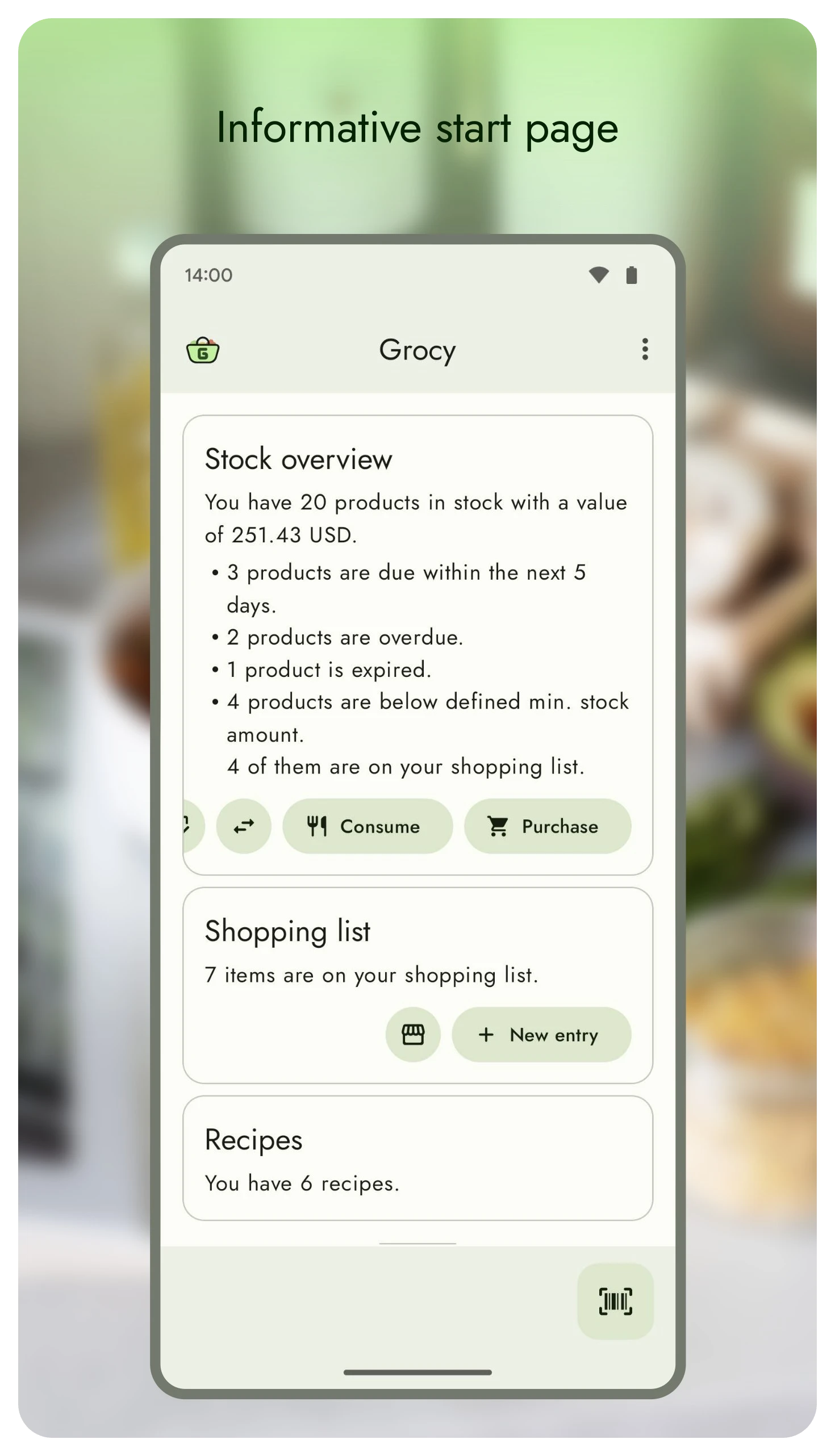 grocy-android 界面截图