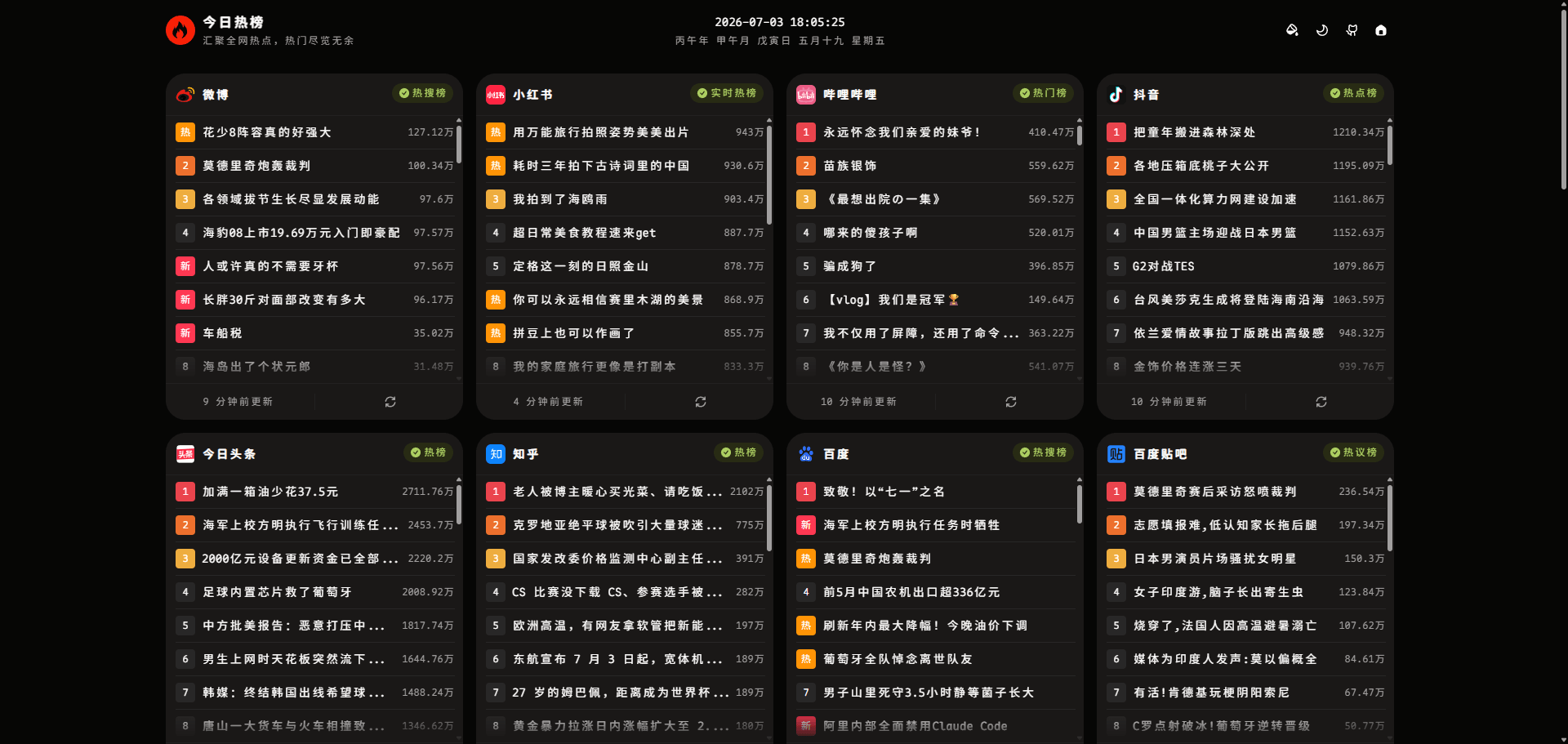 next-daily-hot 界面截图