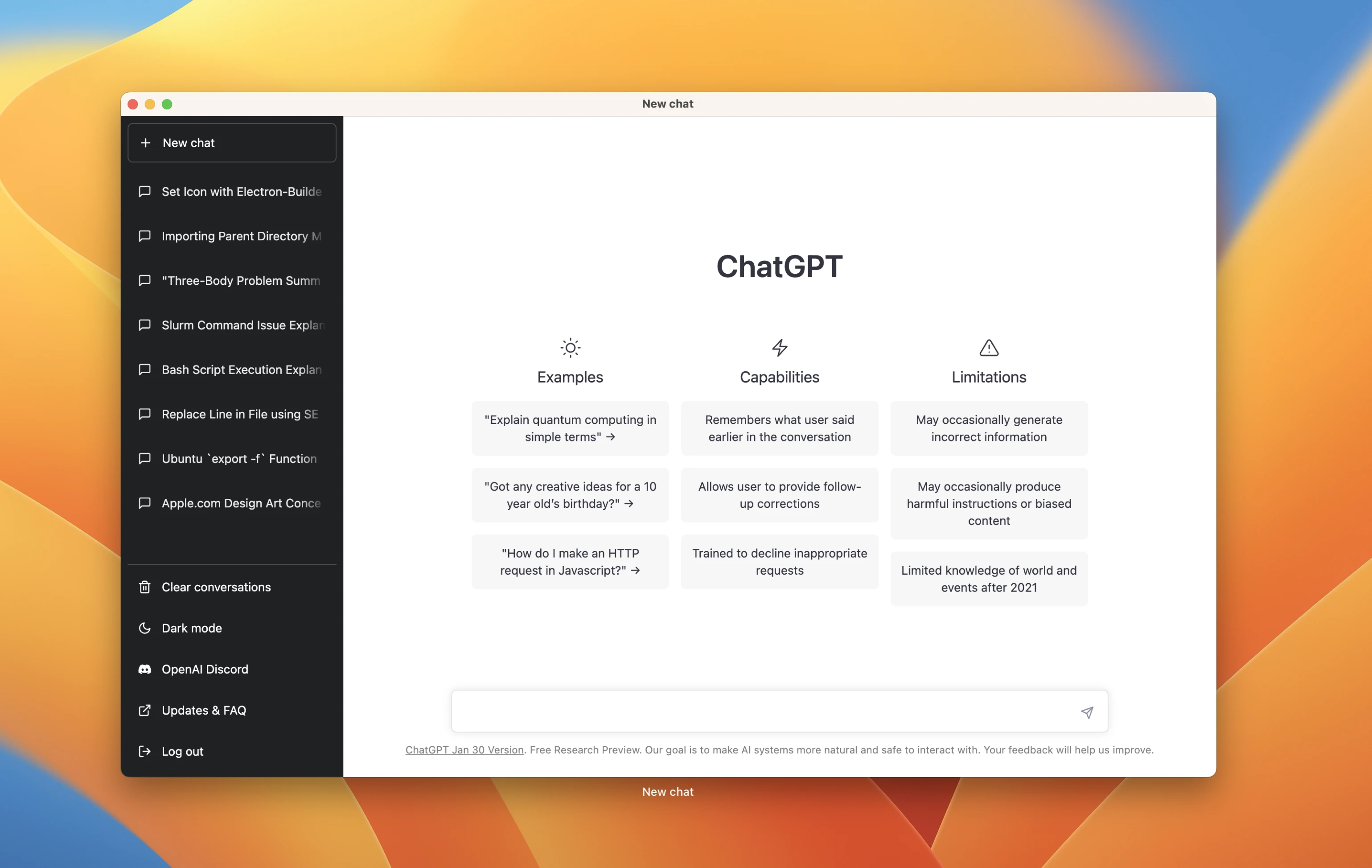 chatgpt-desktop 主界面