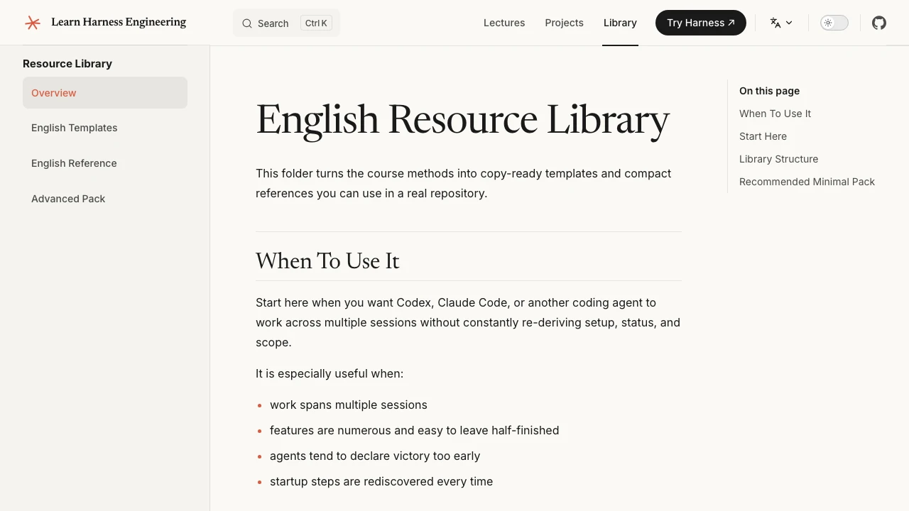 learn-harness-engineering 界面截图