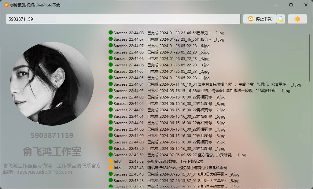 WeiboAlbumDownloader 主界面