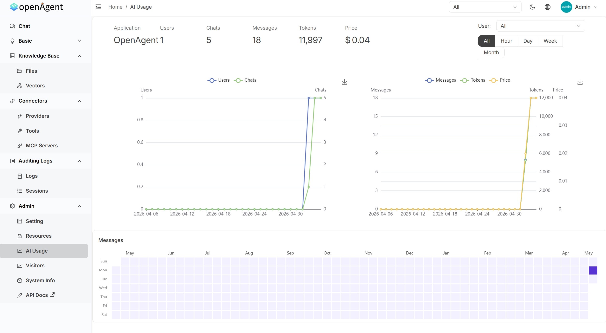 openagent 主界面