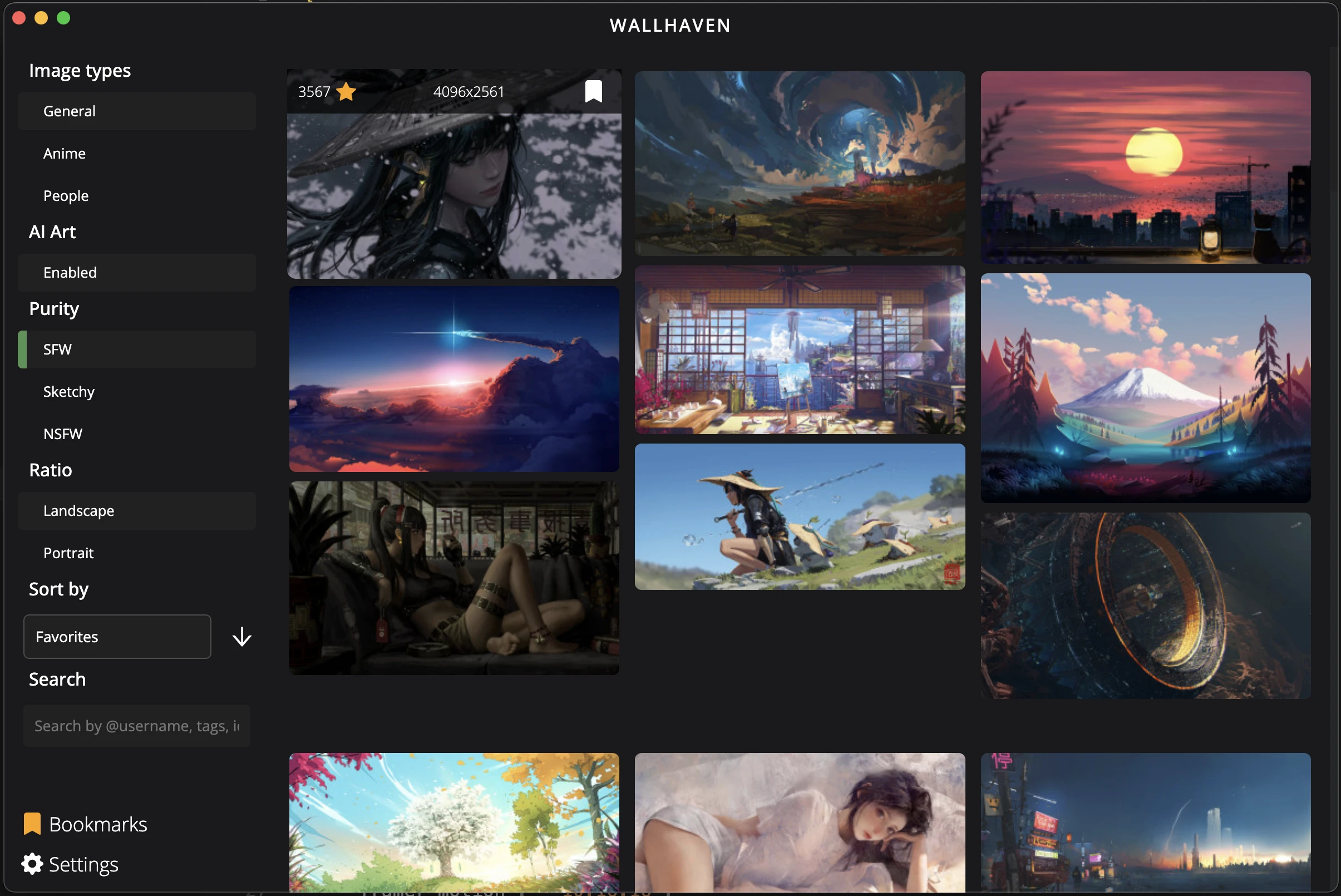 wallhaven-desktop 主界面