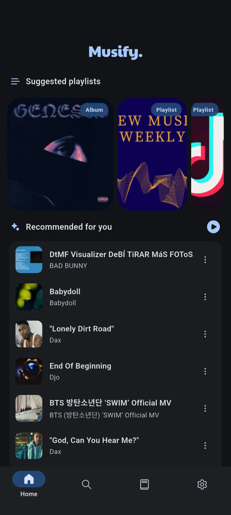 Musify 主界面