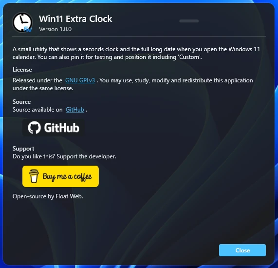 win11-extra-clock 界面截图