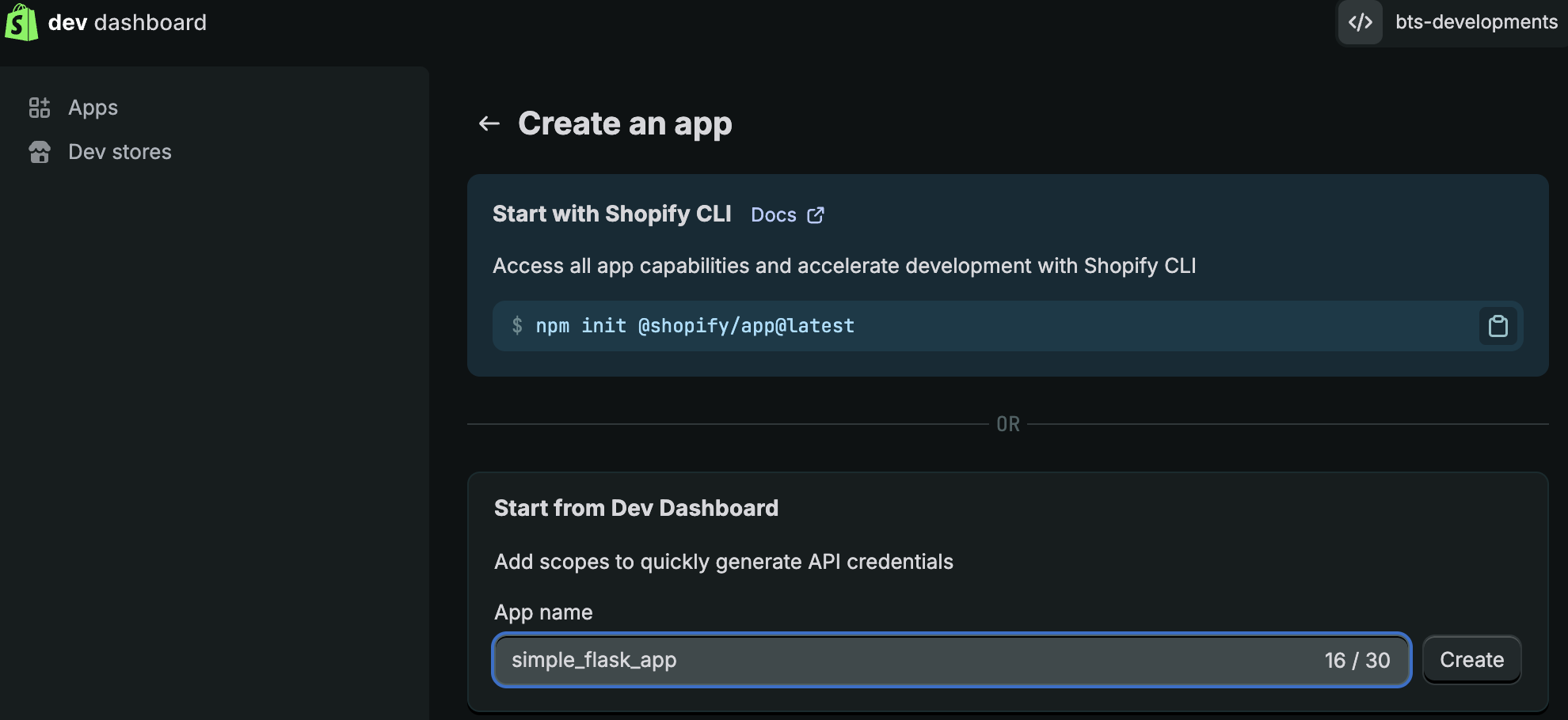 shopify-flask-example 界面截图