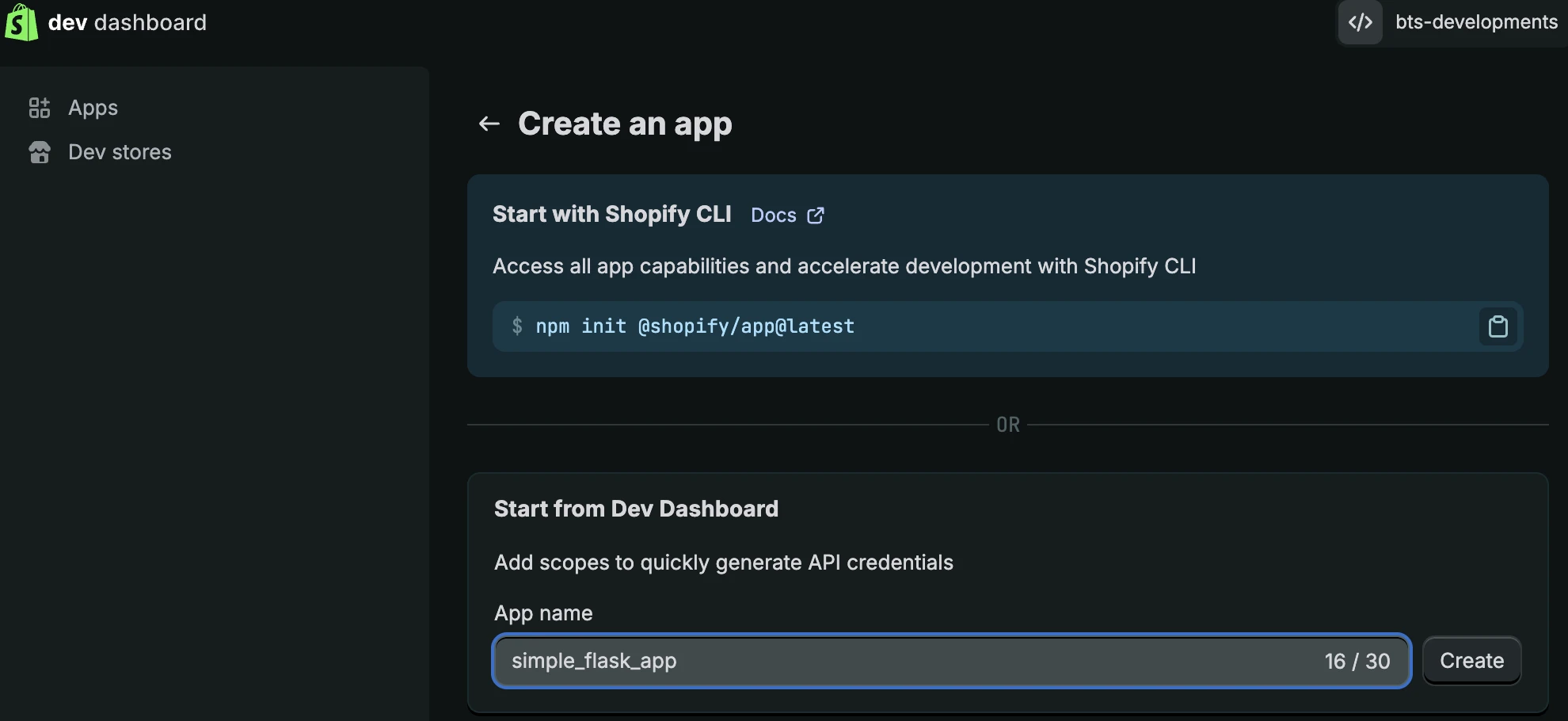 shopify-flask-example 界面截图