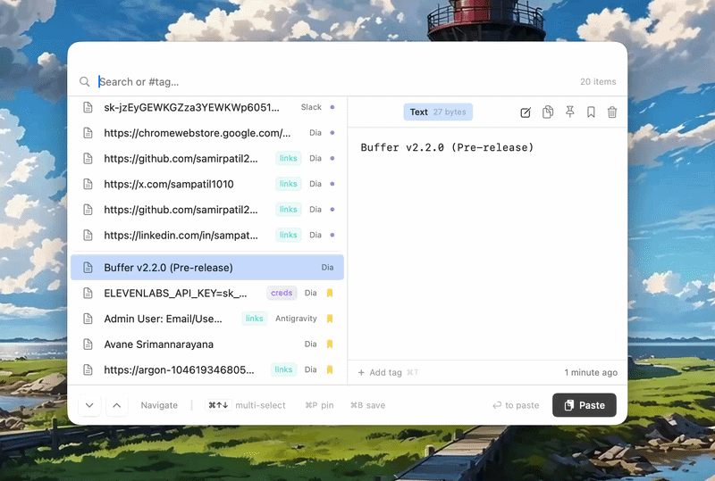 Buffer 界面截图