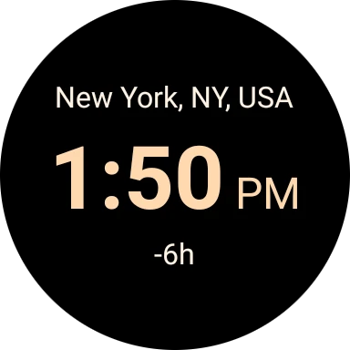 wearos-world-clock-tile 主界面