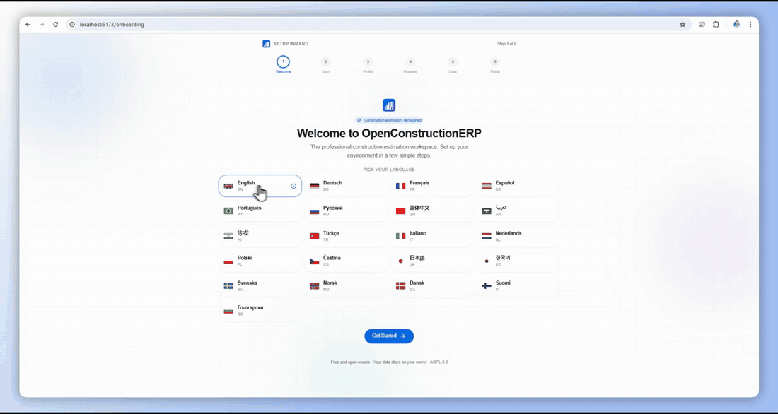OpenConstructionERP 界面截图