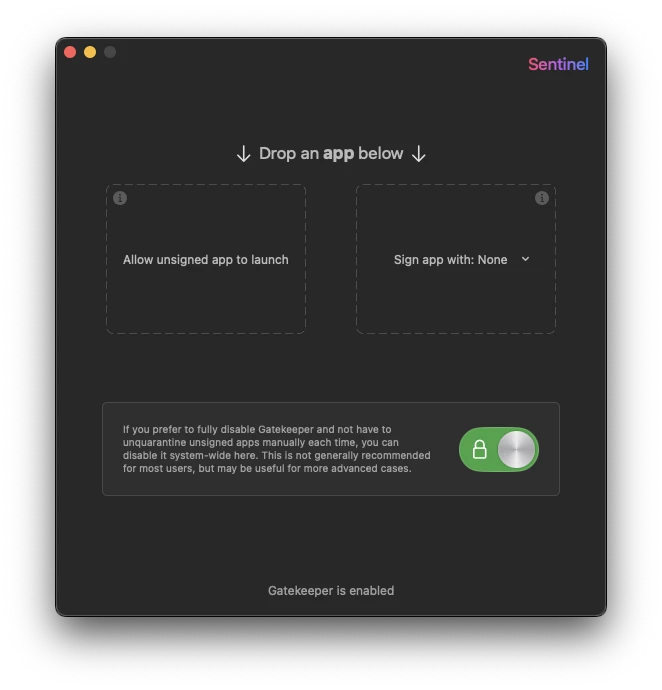 Sentinel 界面截图