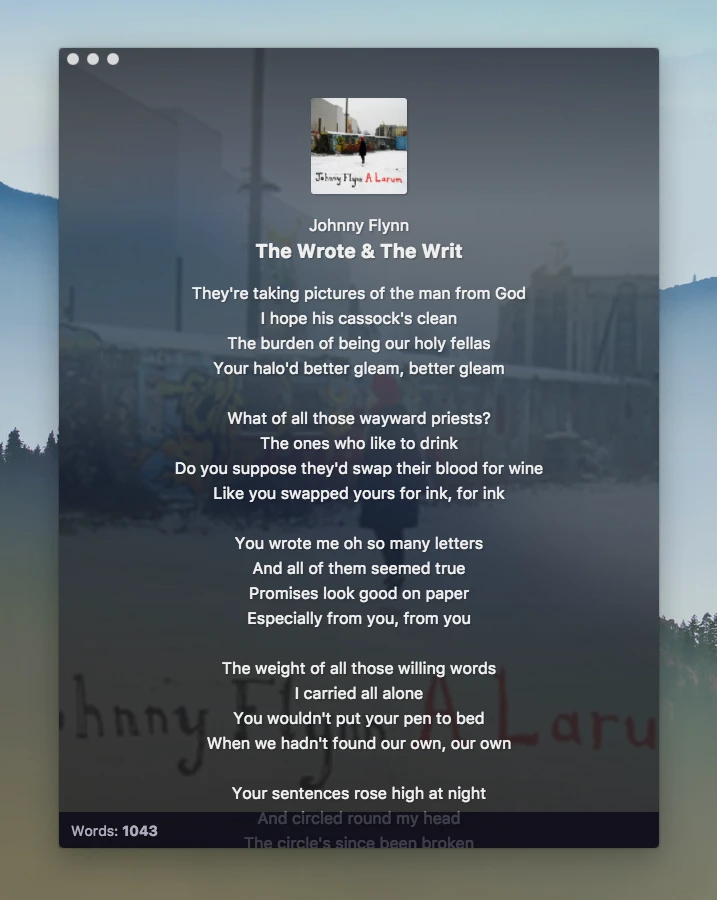 lastfm-lyricsheet 主界面