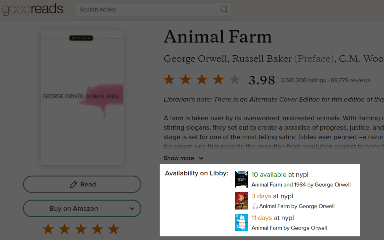 goodreads 主界面