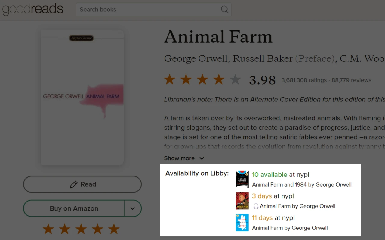 goodreads 主界面