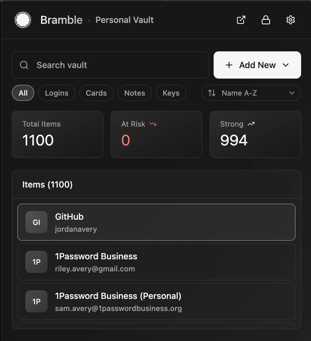 bramble 主界面