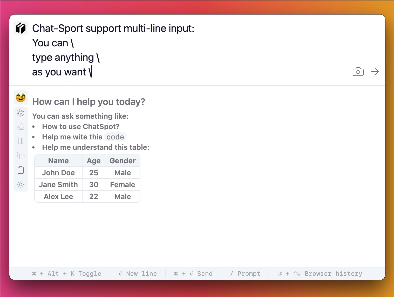 chat-spot 界面截图