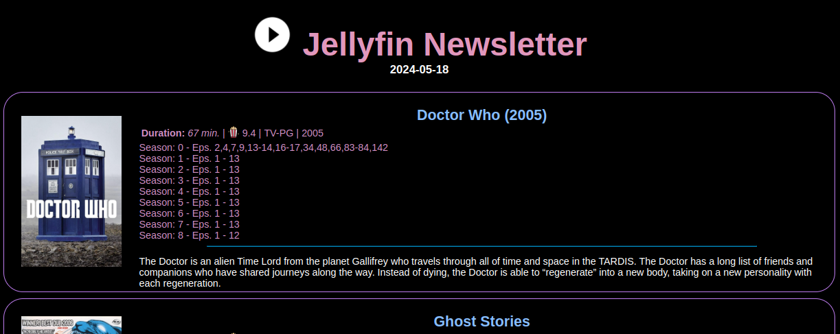 Jellyfin-Newsletter-Plugin 界面截图